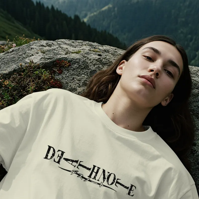 Unisex Oversized Standard T-Shirt – Death Note All Sizes (Beige)