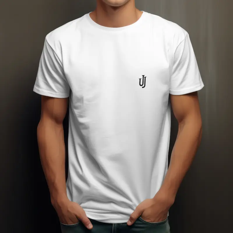 Unisex Crew Neck T-Shirt – White | UJ Logo Embroidery | All Sizes