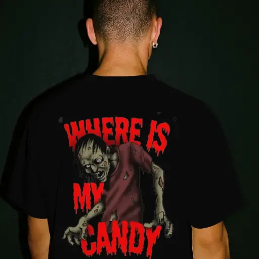 Unisex Oversized Standard T-Shirt – Zombie Print | Black | All Sizes