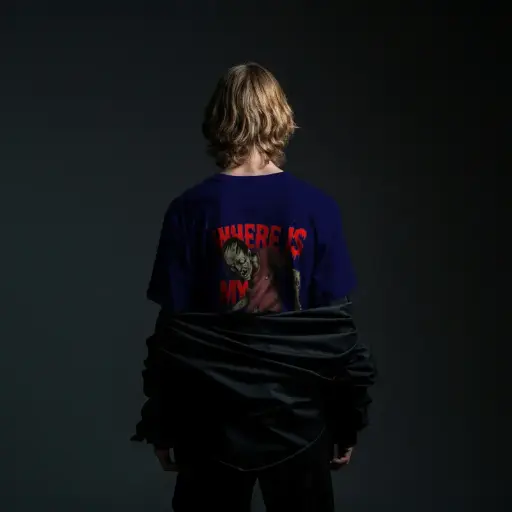 Unisex Oversized Standard T-Shirt – Zombie Print | Nevy Blue | All Sizes